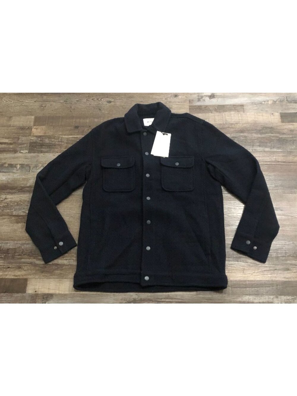 Method Mens Medium Navy Blue Mayfield Button Up Pocket Shacket New with Tags